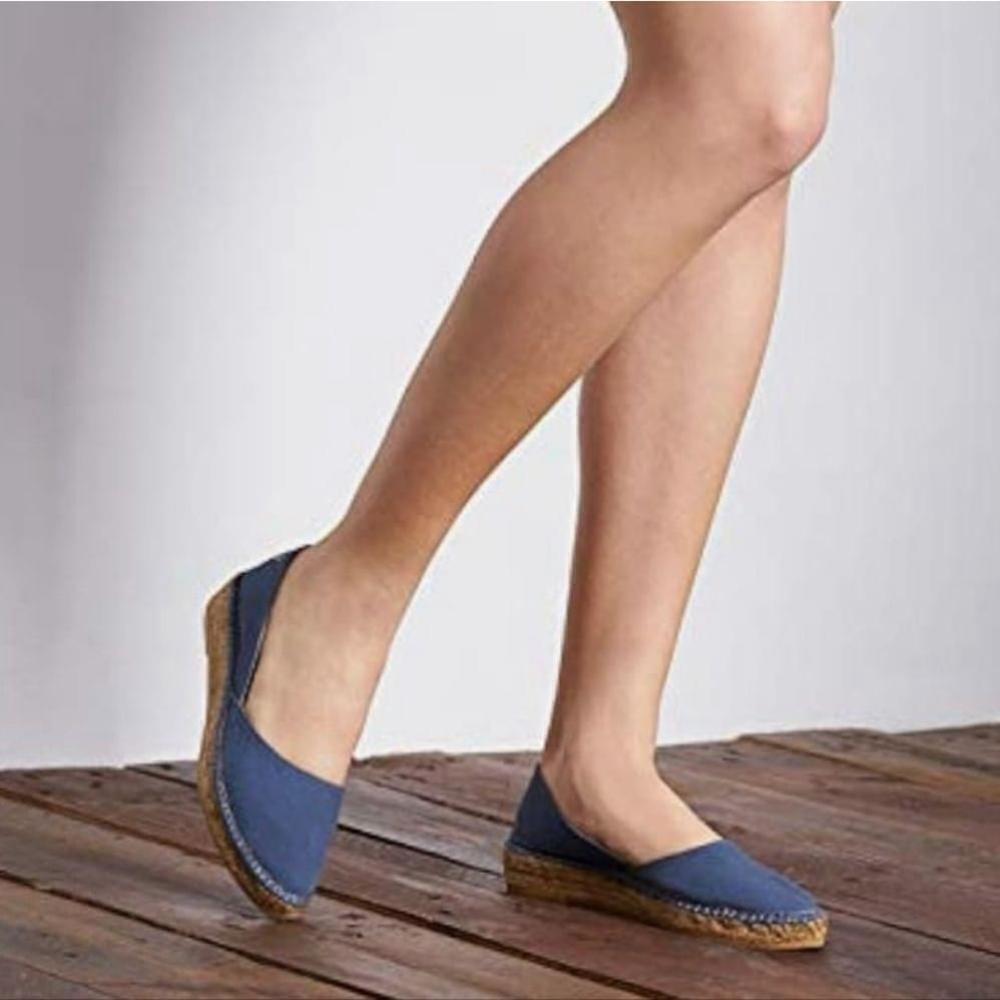 Viscata Barcelona Espadrille Flats Cottagecore Rascassa Blue Canvas Jute (Sz 36)